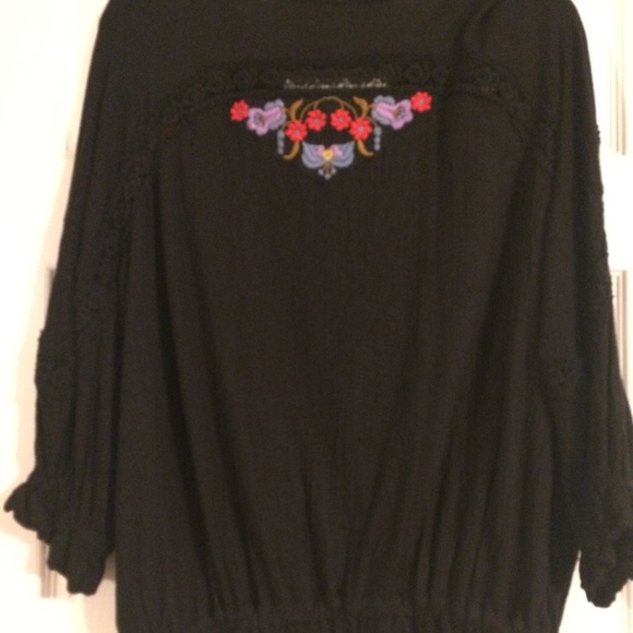New Free People Serafina Embroidered Top Sz S - Picture 3 of 5